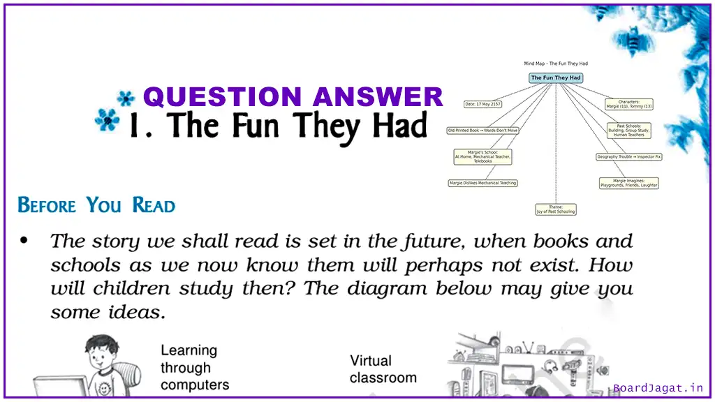 ncert solutions for class 9th english the fun they had questions answers