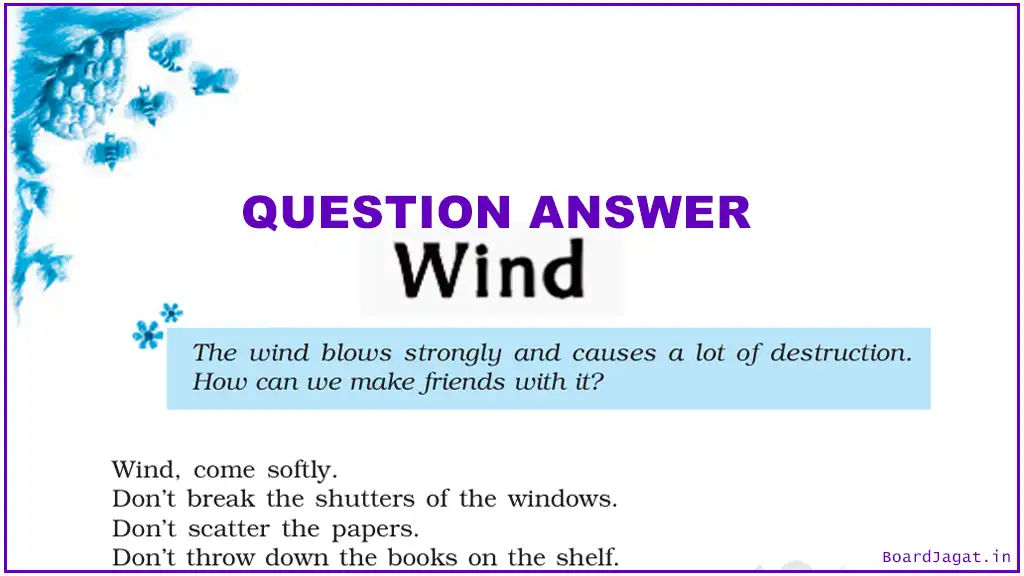 Class 9 NCERT English Beehive Poetry Wind Poem Question Answer
