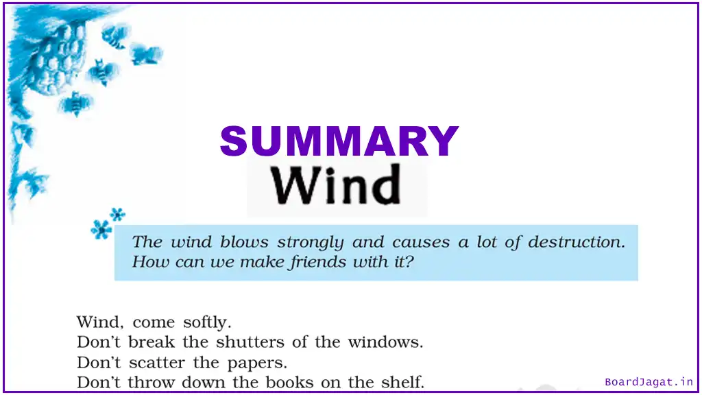 Wind Poem Summary, Central Idea, Explanation Class 9 NCERT English Beehive
