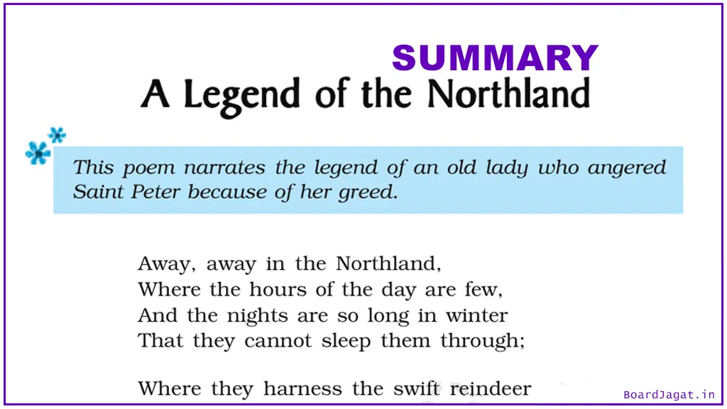 A Legend of the Northland Summary, Central Idea, Explanation