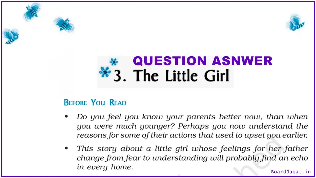 The Little Girl Question Answer Class 9 English