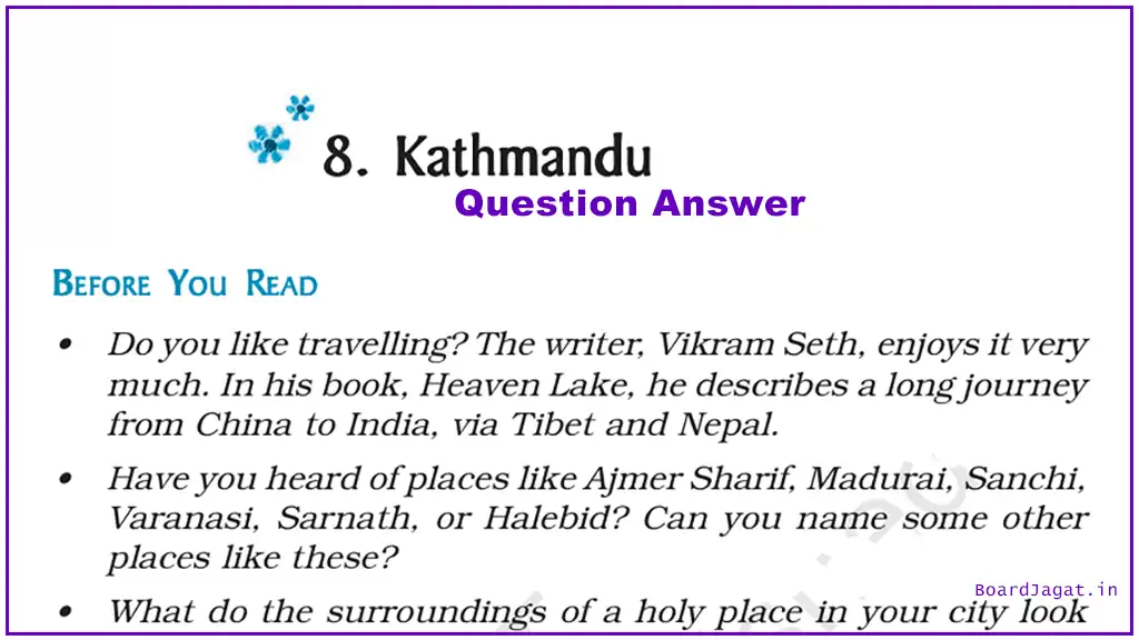 Kathmandu Question Answer Class 9 English