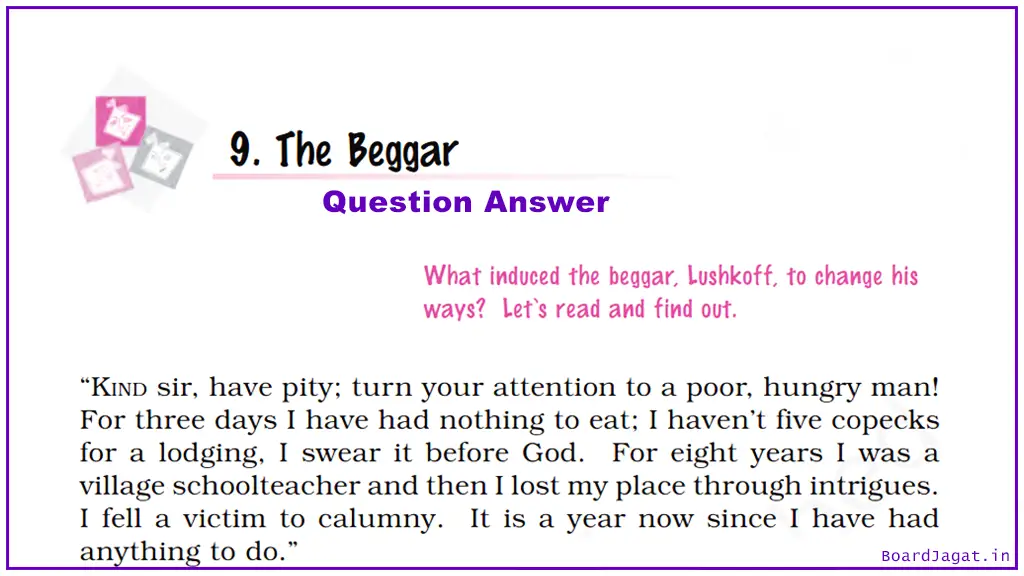 The Beggar Question Answer Class 9 English