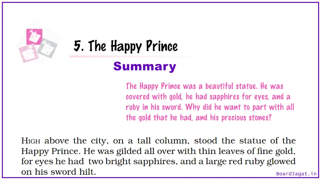 The Happy Prince Summary Class 9 English