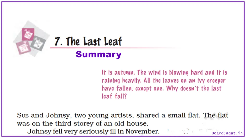 The Last Leaf Summary Class 9 English