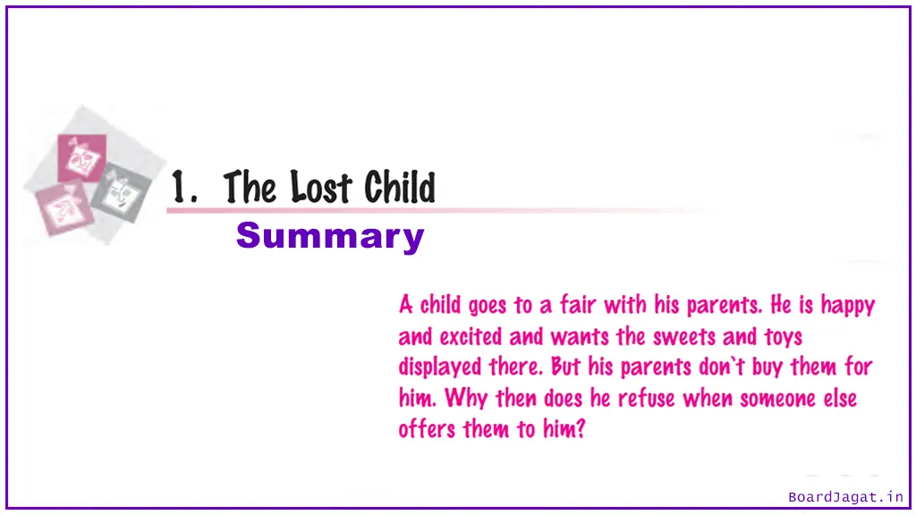The Lost Child Summary Class 9 English